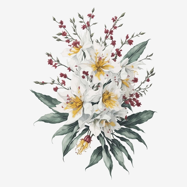 Watercolor oncidium floral a simple vector