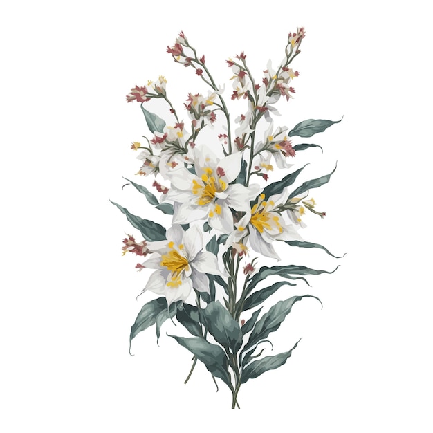 Watercolor oncidium floral a simple vector