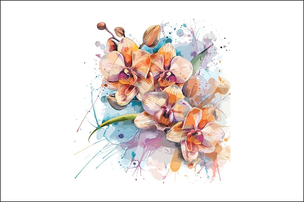 Watercolor Orchids Exquisite Floral Illustrations Elegant Orchids in Watercolor Botanica