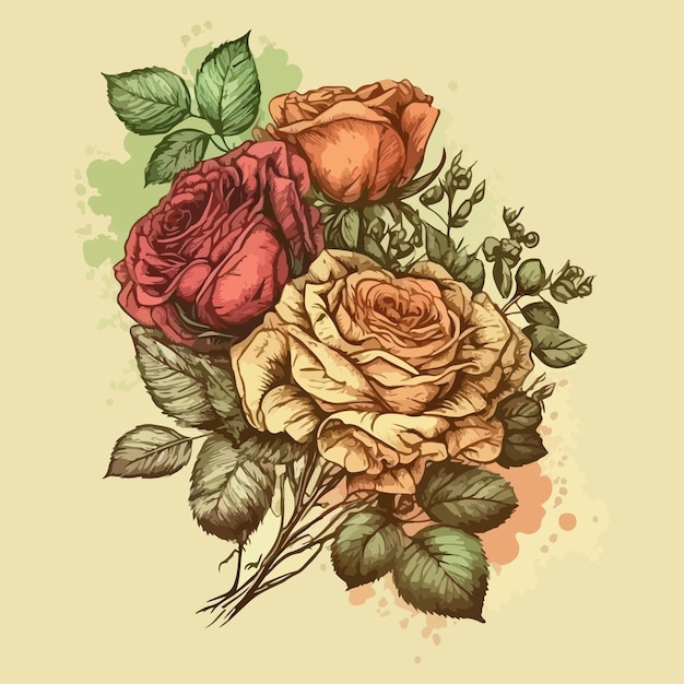 Watercolor painting of a beautiful rose