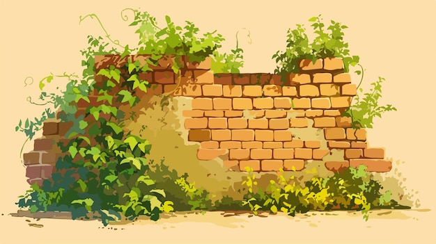 Vector a watercolor painting of a brick wall with a brick wall and a brick wall