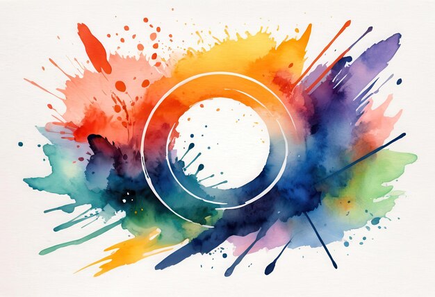 Vector a watercolor painting of a circle and a circle in the middle