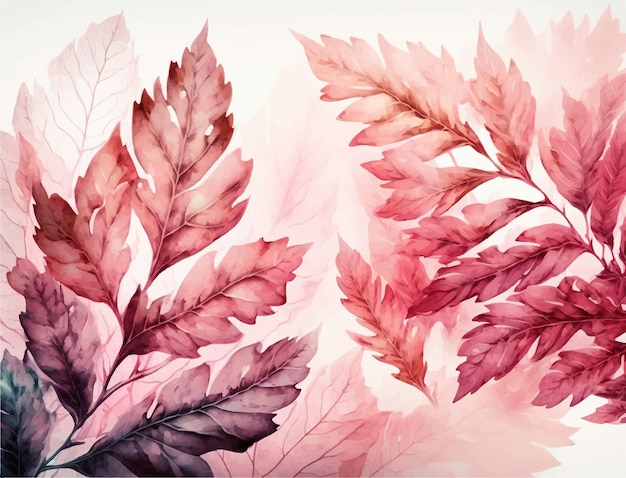 A watercolor painting of a plant with leaves.