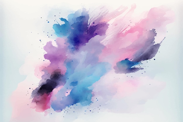 A watercolor painting of a purple and blue paint splatter.