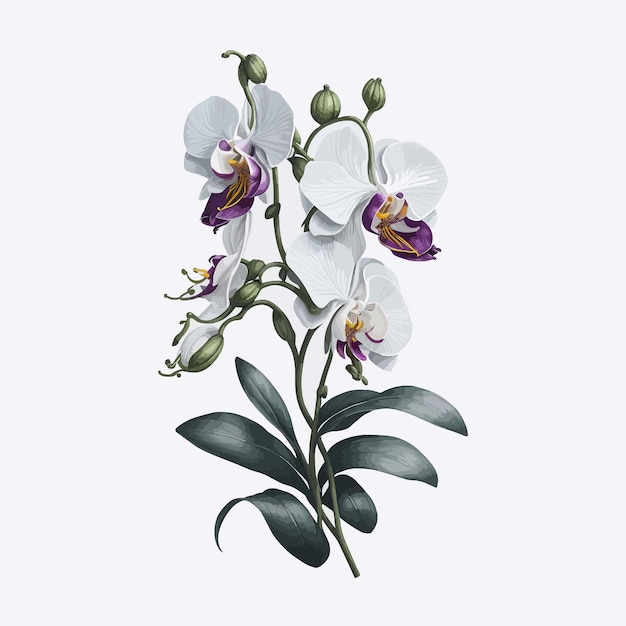 Vector watercolor phalaenopsis flower a simple vector