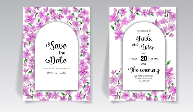 watercolor purple cherry floral greeting card design