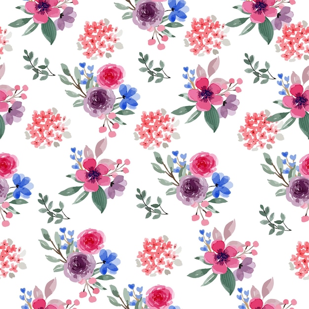 Watercolor Purple and magenta Seamless Pattern