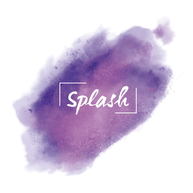 Watercolor purple stain with word