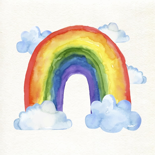 Watercolor rainbow concept