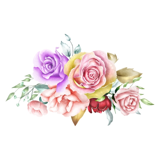 watercolor rose bouquet background