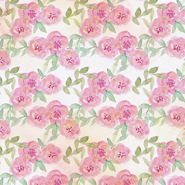 Watercolor roses pattern background