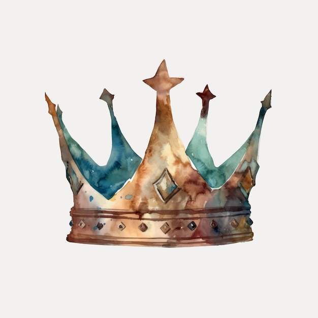 Watercolor royal crown illustration