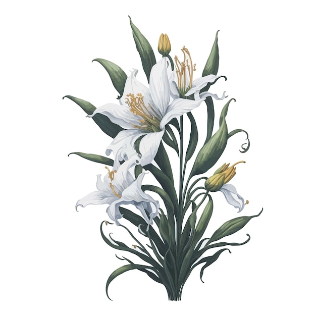 Watercolor royal lily a simple vector