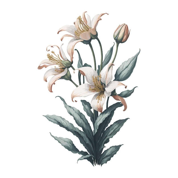 Watercolor royal lily a simple vector