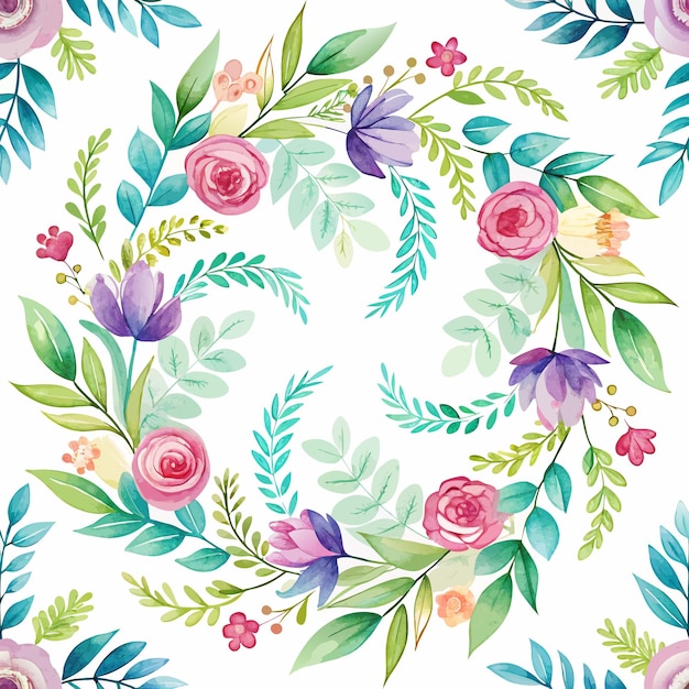 Watercolor Seamless Pattern Background Vector Illustration