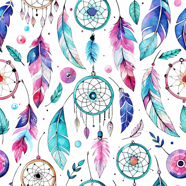 Watercolor Seamless Pattern Background Vector Illustration