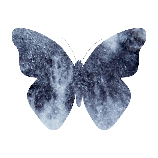 Watercolor silhouette butterfly