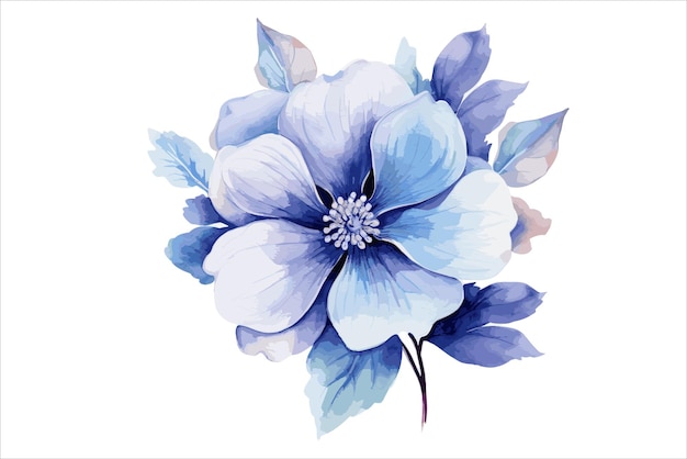 Watercolor single floral design vector