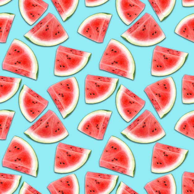 Watercolor sliced watermelon pattern