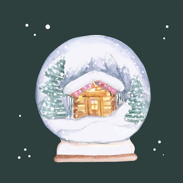 Watercolor snow ball. Vector