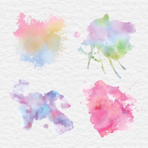 Watercolor splatter stain effect clip art illustration