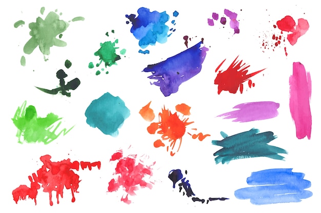 Watercolor splatters collection