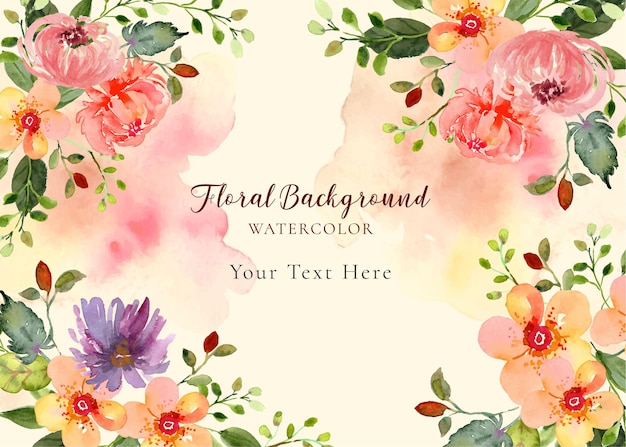 Watercolor Spring Floral background