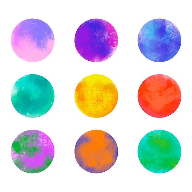 Watercolor stains of a bright shade set of colors