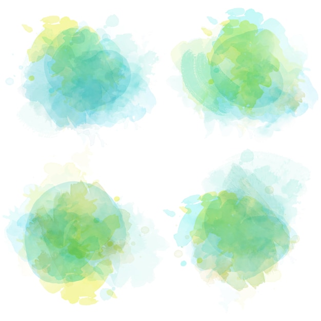 Watercolor stains set isolated on white