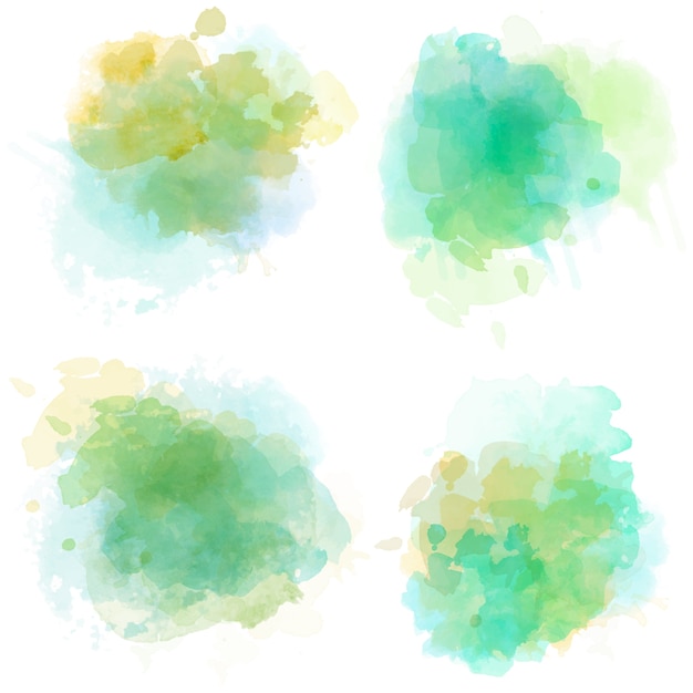 Watercolor stains set isolated on white