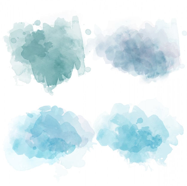 Watercolor stains set isolated on white