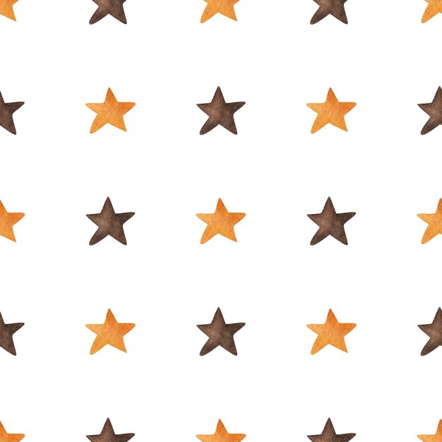 Watercolor stars. Seamless pattern