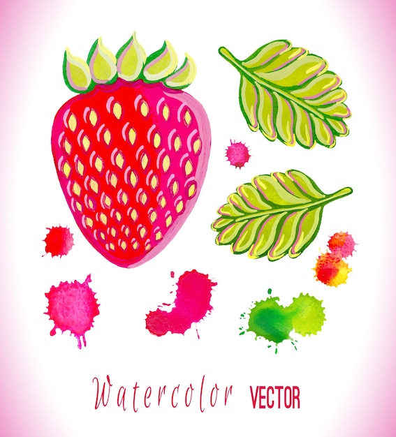 Watercolor strawberry art