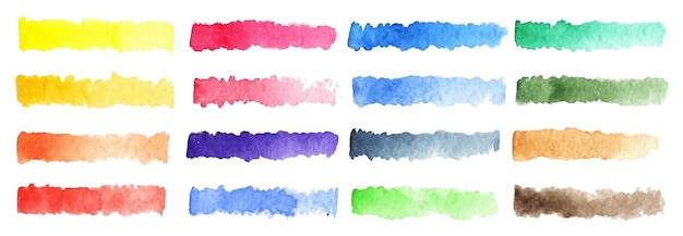 Watercolor stripe brush colorful rainbow palette vector background