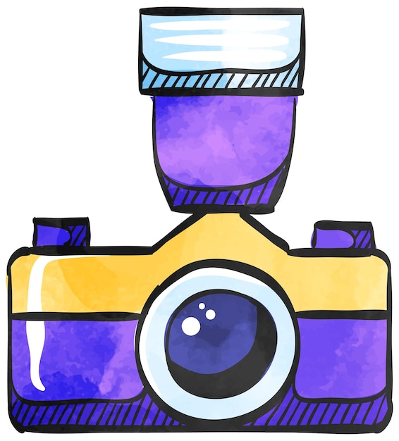 Watercolor style icon camera