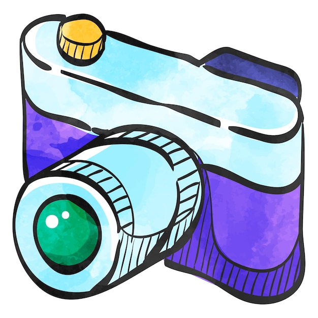 Watercolor style icon camera