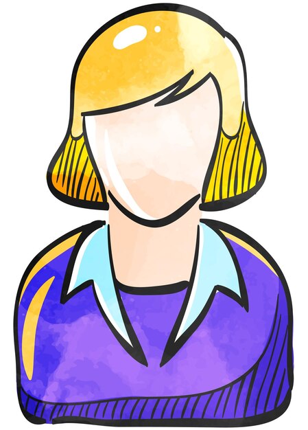 Watercolor style icon female receptionist