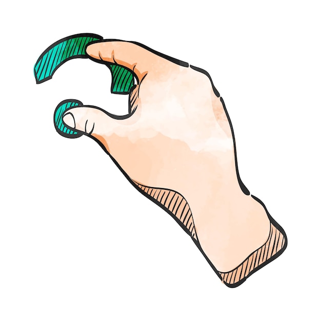 Vector watercolor style icon gesture