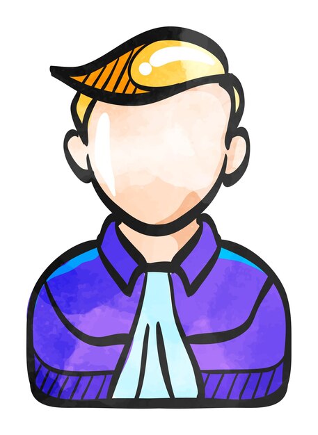 Watercolor style icon judge avatar