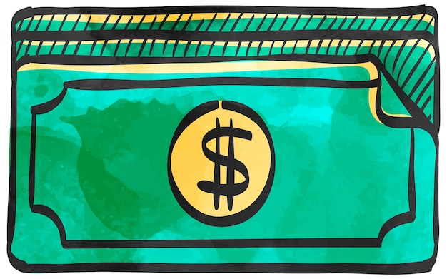 Watercolor style icon money