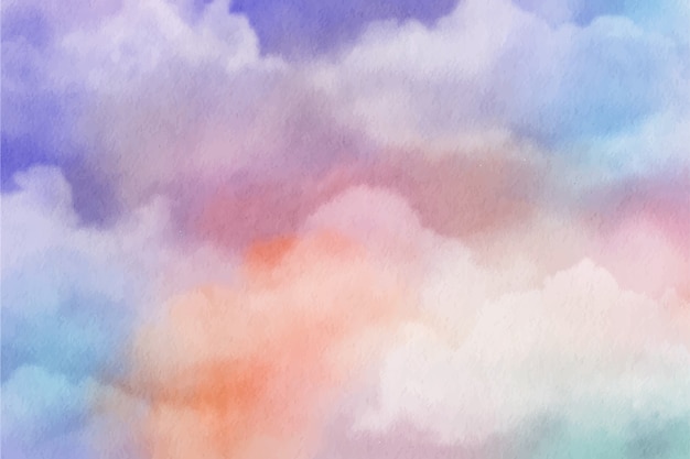 Vector watercolor sugar cotton clouds background