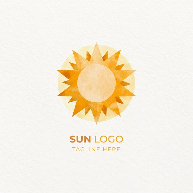 Watercolor sun logo template