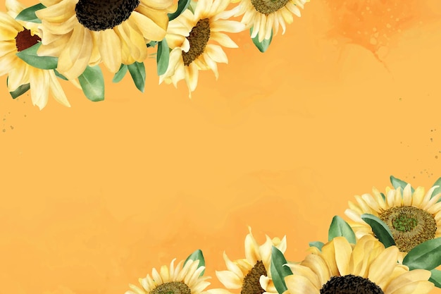 Watercolor Sunflower Background Design