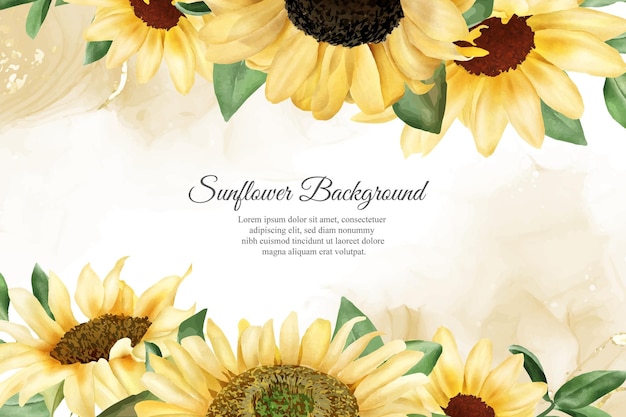 Watercolor Sunflower Background Design