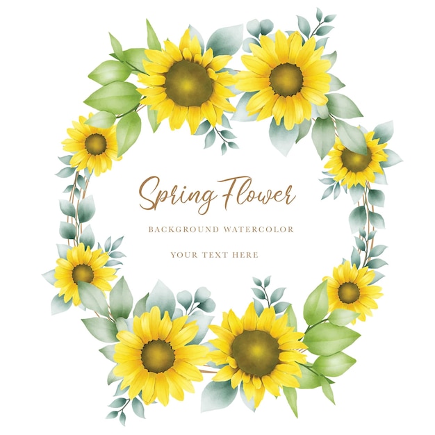 watercolor sunflower invitation card set