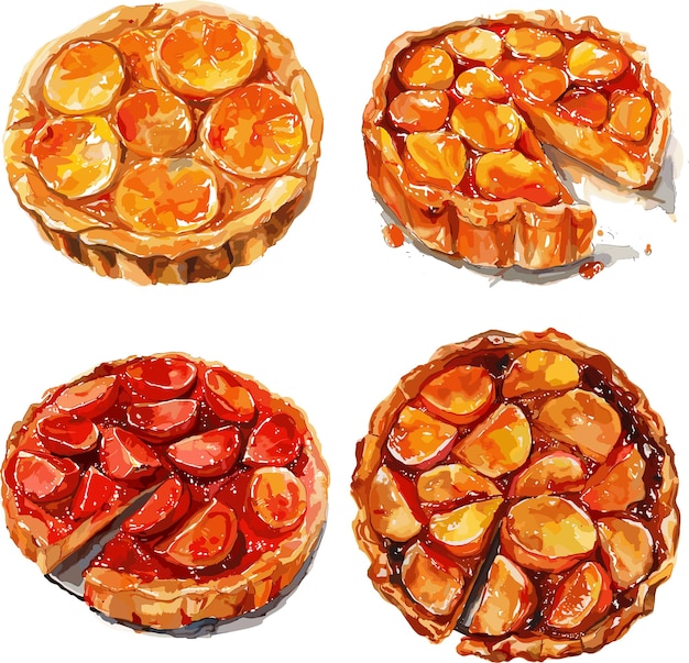 Watercolor tarte tatin collection