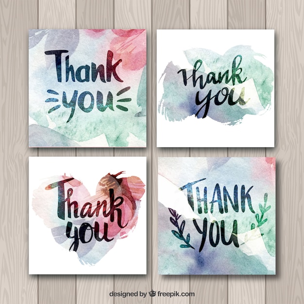 Watercolor thank you cards collection