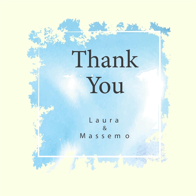 Watercolor thank you notepad vector