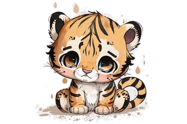 watercolor tiger vector illustration tshirt print