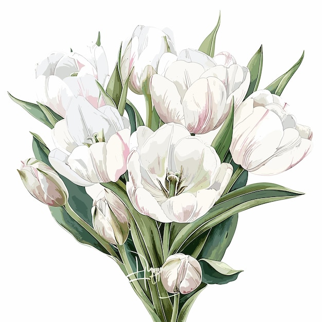 Watercolor Tulips Floral illustration